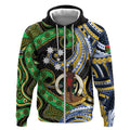 South Sea Islanders And Vanuatu Zip Hoodie Boar Tusk Warrior Southern Tribal Pattern
