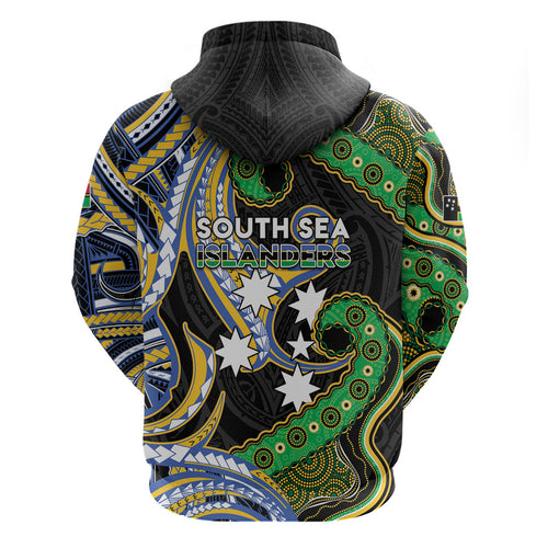 South Sea Islanders And Vanuatu Zip Hoodie Boar Tusk Warrior Southern Tribal Pattern