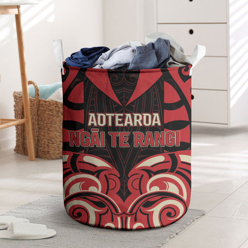 Aotearoa Ngai Te Rangi Laundry Basket New Zealand Traditional Maori Pattern