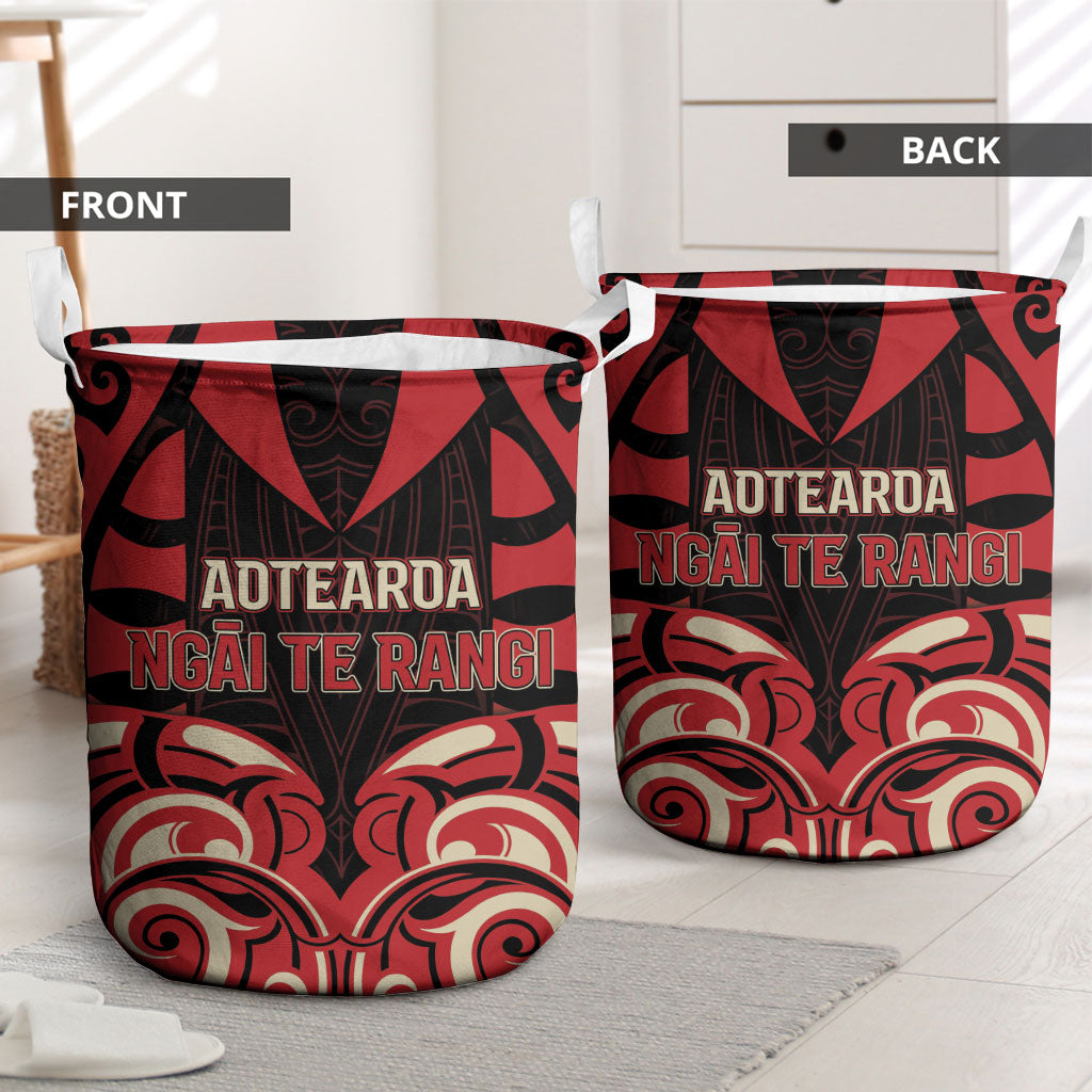 Aotearoa Ngai Te Rangi Laundry Basket New Zealand Traditional Maori Pattern