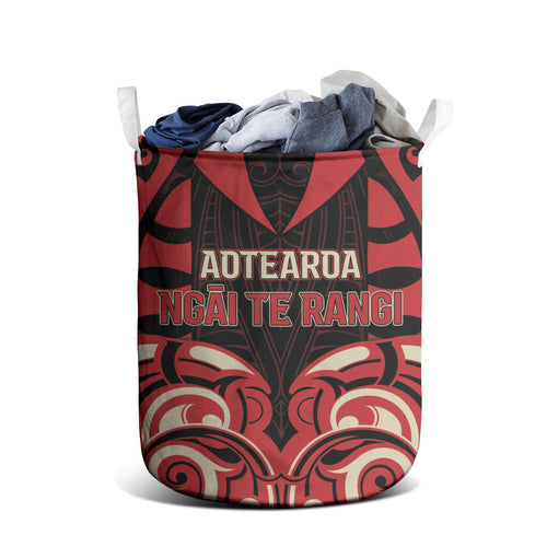 Aotearoa Ngai Te Rangi Laundry Basket New Zealand Traditional Maori Pattern