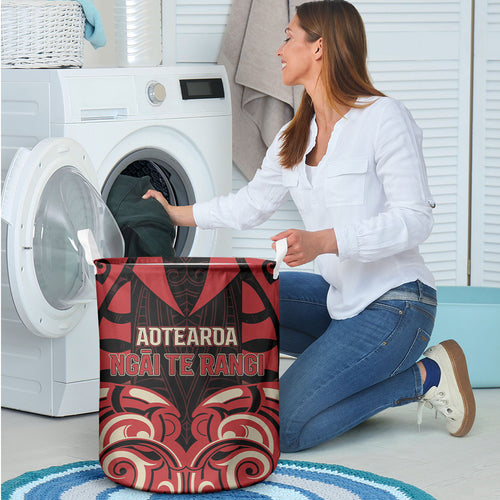Aotearoa Ngai Te Rangi Laundry Basket New Zealand Traditional Maori Pattern