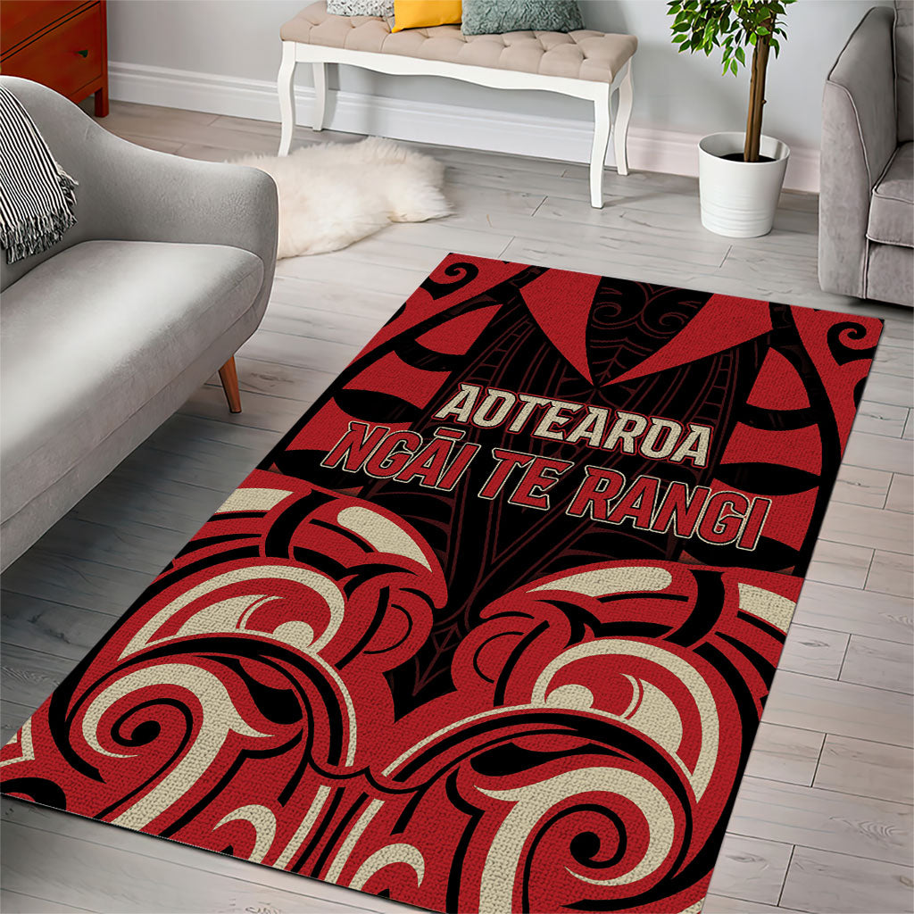 Aotearoa Ngai Te Rangi Area Rug New Zealand Traditional Maori Pattern