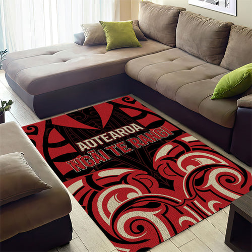 Aotearoa Ngai Te Rangi Area Rug New Zealand Traditional Maori Pattern