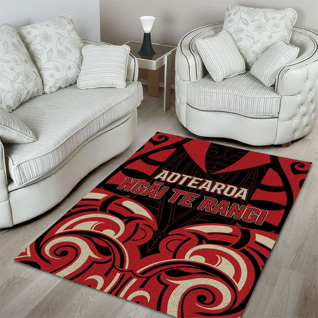 Aotearoa Ngai Te Rangi Area Rug New Zealand Traditional Maori Pattern