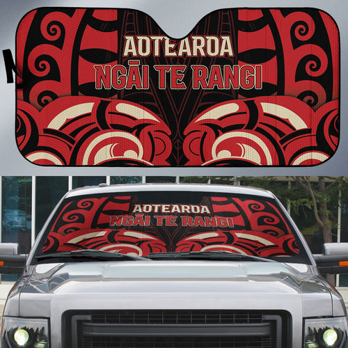 Aotearoa Ngai Te Rangi Auto Sun Shade New Zealand Traditional Maori Pattern