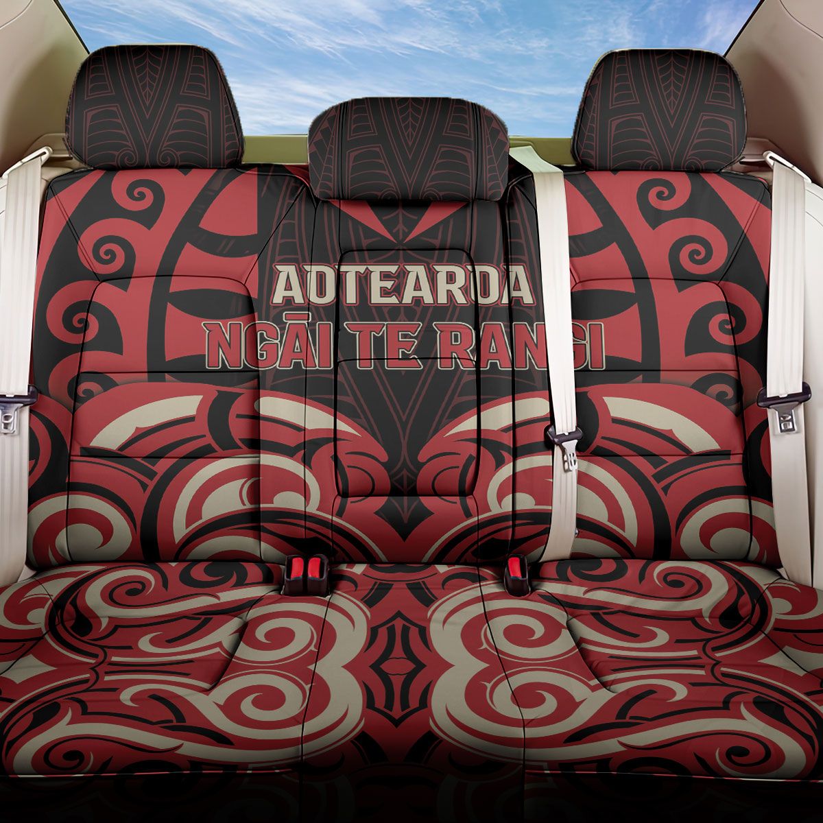 Aotearoa Ngai Te Rangi Back Car Seat Cover New Zealand Traditional Maori Pattern