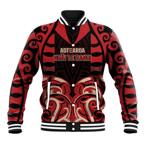 Custom Aotearoa Ngai Te Rangi Baseball Jacket New Zealand Traditional Maori Pattern