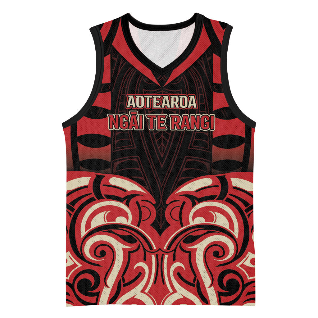 Custom Aotearoa Ngai Te Rangi Basketball Jersey New Zealand Traditional Maori Pattern