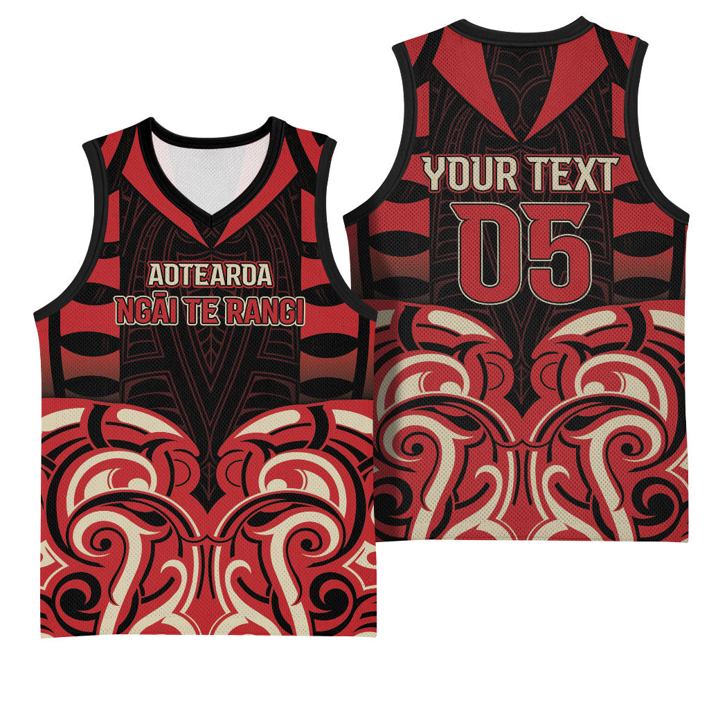 Custom Aotearoa Ngai Te Rangi Basketball Jersey New Zealand Traditional Maori Pattern