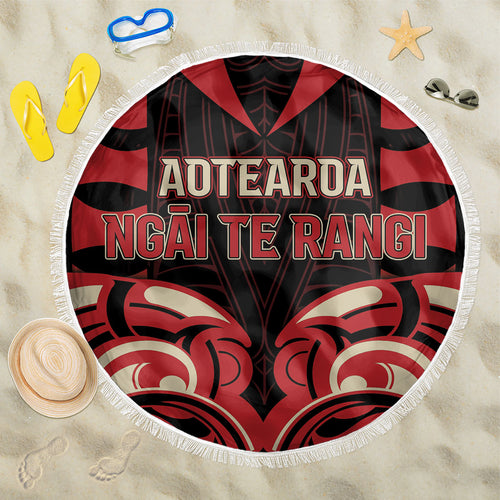 Aotearoa Ngai Te Rangi Beach Blanket New Zealand Traditional Maori Pattern