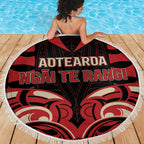 Aotearoa Ngai Te Rangi Beach Blanket New Zealand Traditional Maori Pattern