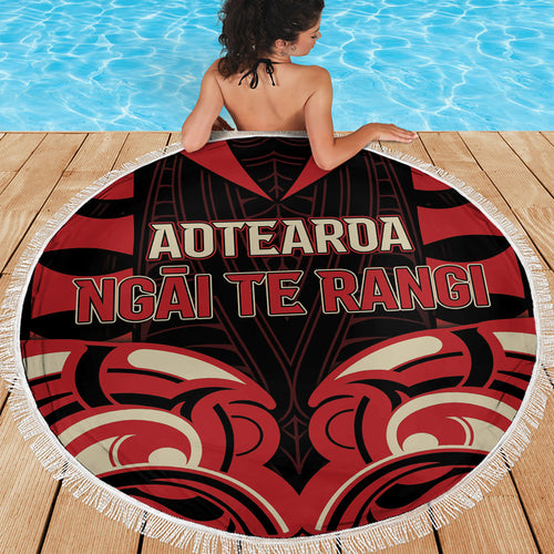 Aotearoa Ngai Te Rangi Beach Blanket New Zealand Traditional Maori Pattern