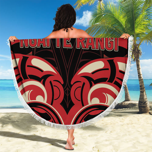 Aotearoa Ngai Te Rangi Beach Blanket New Zealand Traditional Maori Pattern