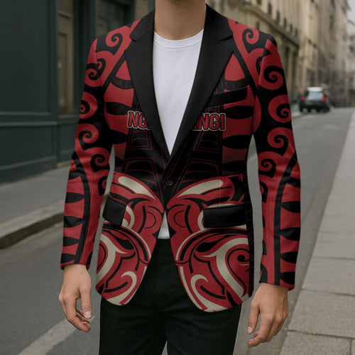 Custom Aotearoa Ngai Te Rangi Blazer New Zealand Traditional Maori Pattern