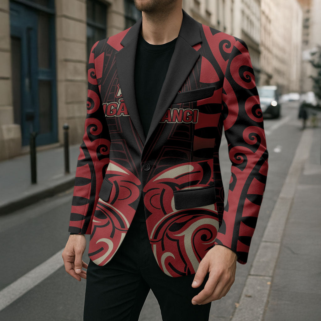 Custom Aotearoa Ngai Te Rangi Blazer New Zealand Traditional Maori Pattern