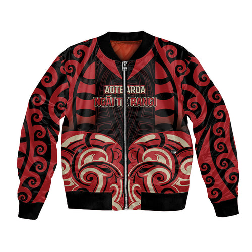Custom Aotearoa Ngai Te Rangi Bomber Jacket New Zealand Traditional Maori Pattern
