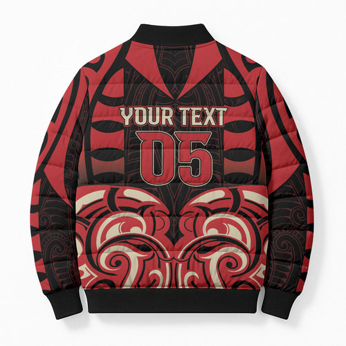 Custom Aotearoa Ngai Te Rangi Bomber Puffer Jacket New Zealand Traditional Maori Pattern