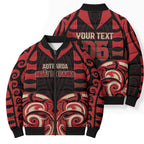 Custom Aotearoa Ngai Te Rangi Bomber Puffer Jacket New Zealand Traditional Maori Pattern