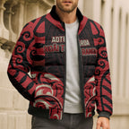 Custom Aotearoa Ngai Te Rangi Bomber Puffer Jacket New Zealand Traditional Maori Pattern