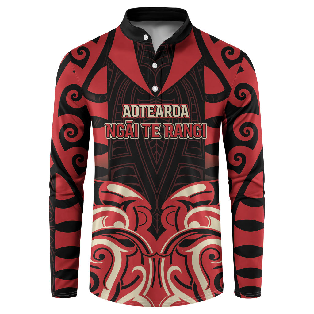 Custom Aotearoa Ngai Te Rangi Button Sweatshirt New Zealand Traditional Maori Pattern
