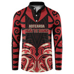 Custom Aotearoa Ngai Te Rangi Button Sweatshirt New Zealand Traditional Maori Pattern