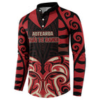 Custom Aotearoa Ngai Te Rangi Button Sweatshirt New Zealand Traditional Maori Pattern