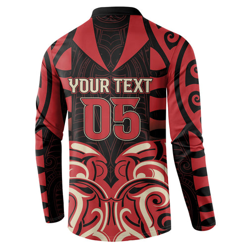 Custom Aotearoa Ngai Te Rangi Button Sweatshirt New Zealand Traditional Maori Pattern