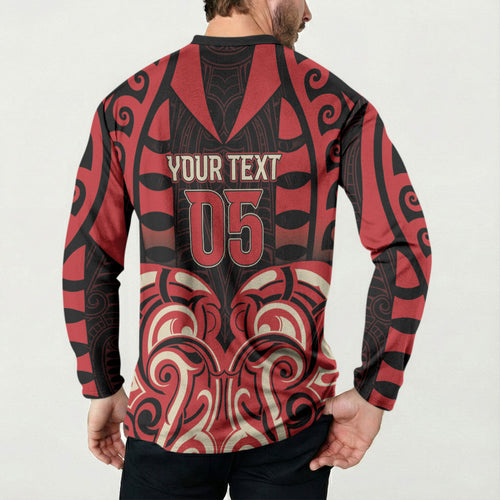 Custom Aotearoa Ngai Te Rangi Button Sweatshirt New Zealand Traditional Maori Pattern