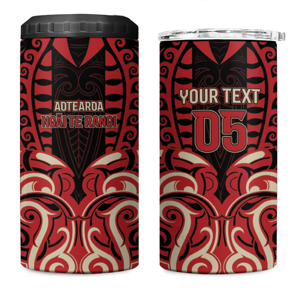 Custom Aotearoa Ngai Te Rangi 4 in 1 Can Cooler Tumbler New Zealand Traditional Maori Pattern