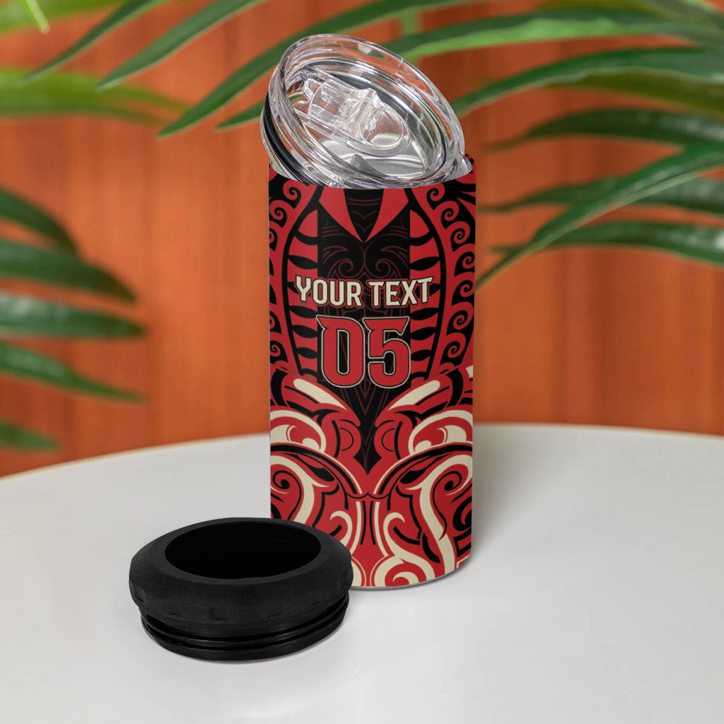 Custom Aotearoa Ngai Te Rangi 4 in 1 Can Cooler Tumbler New Zealand Traditional Maori Pattern
