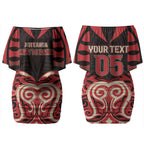 Custom Aotearoa Ngai Te Rangi Couples Matching Off Shoulder Short Dress and Hawaiian Shirt New Zealand Traditional Maori Pattern