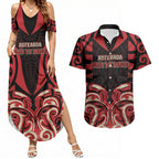 Custom Aotearoa Ngai Te Rangi Couples Matching Summer Maxi Dress and Hawaiian Shirt New Zealand Traditional Maori Pattern