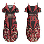 Custom Aotearoa Ngai Te Rangi Couples Matching Summer Maxi Dress and Long Sleeve Button Shirt New Zealand Traditional Maori Pattern
