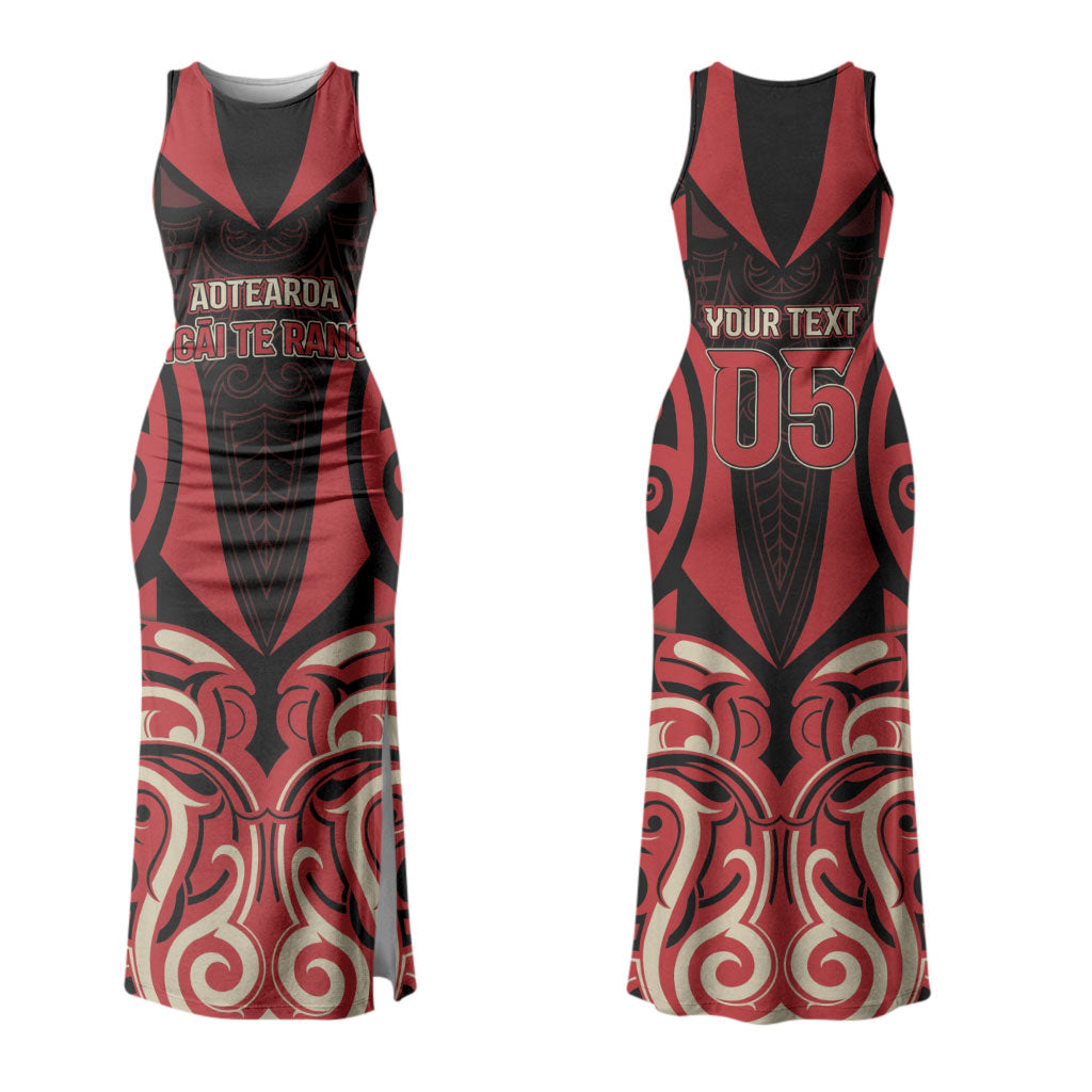 Custom Aotearoa Ngai Te Rangi Couples Matching Tank Maxi Dress and Long Sleeve Button Shirt New Zealand Traditional Maori Pattern