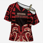 Custom Aotearoa Ngai Te Rangi Cross Shoulder Shirt New Zealand Traditional Maori Pattern