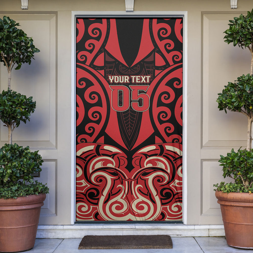 Custom Aotearoa Ngai Te Rangi Door Cover New Zealand Traditional Maori Pattern