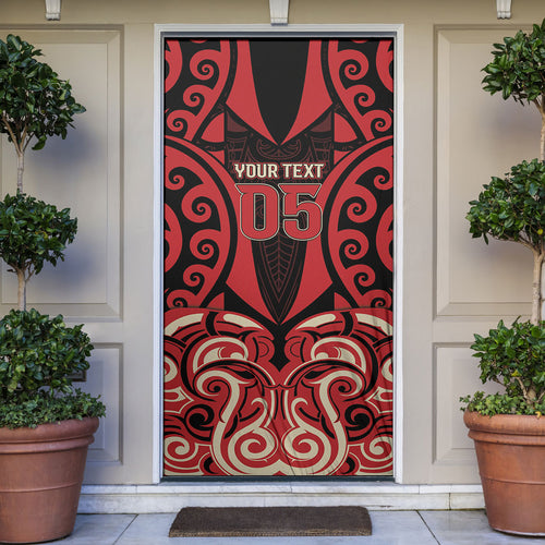 Custom Aotearoa Ngai Te Rangi Door Cover New Zealand Traditional Maori Pattern