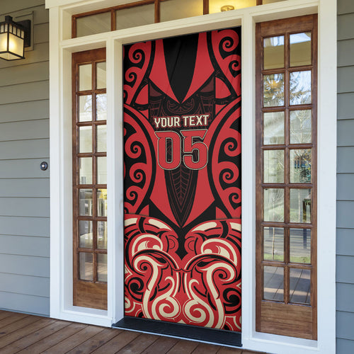 Custom Aotearoa Ngai Te Rangi Door Cover New Zealand Traditional Maori Pattern