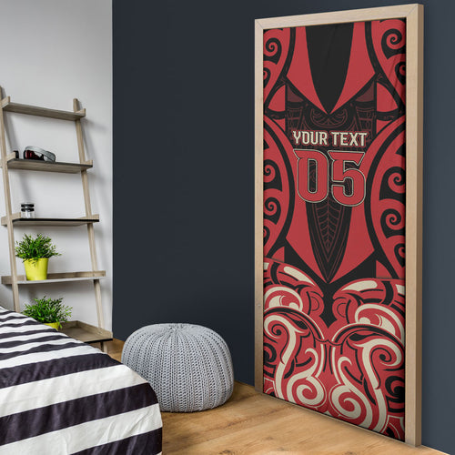 Custom Aotearoa Ngai Te Rangi Door Cover New Zealand Traditional Maori Pattern