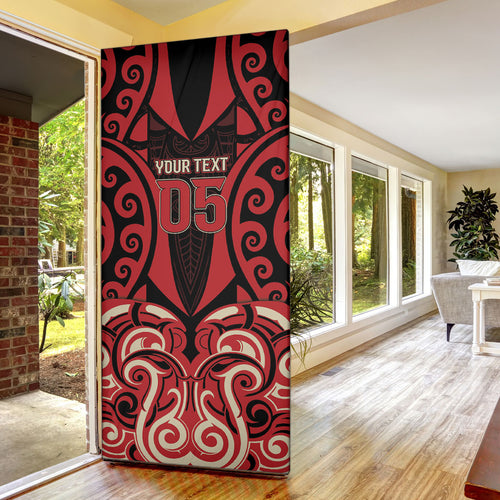 Custom Aotearoa Ngai Te Rangi Door Cover New Zealand Traditional Maori Pattern