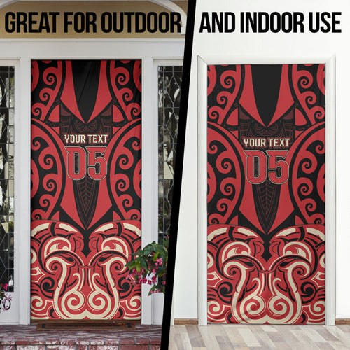 Custom Aotearoa Ngai Te Rangi Door Cover New Zealand Traditional Maori Pattern