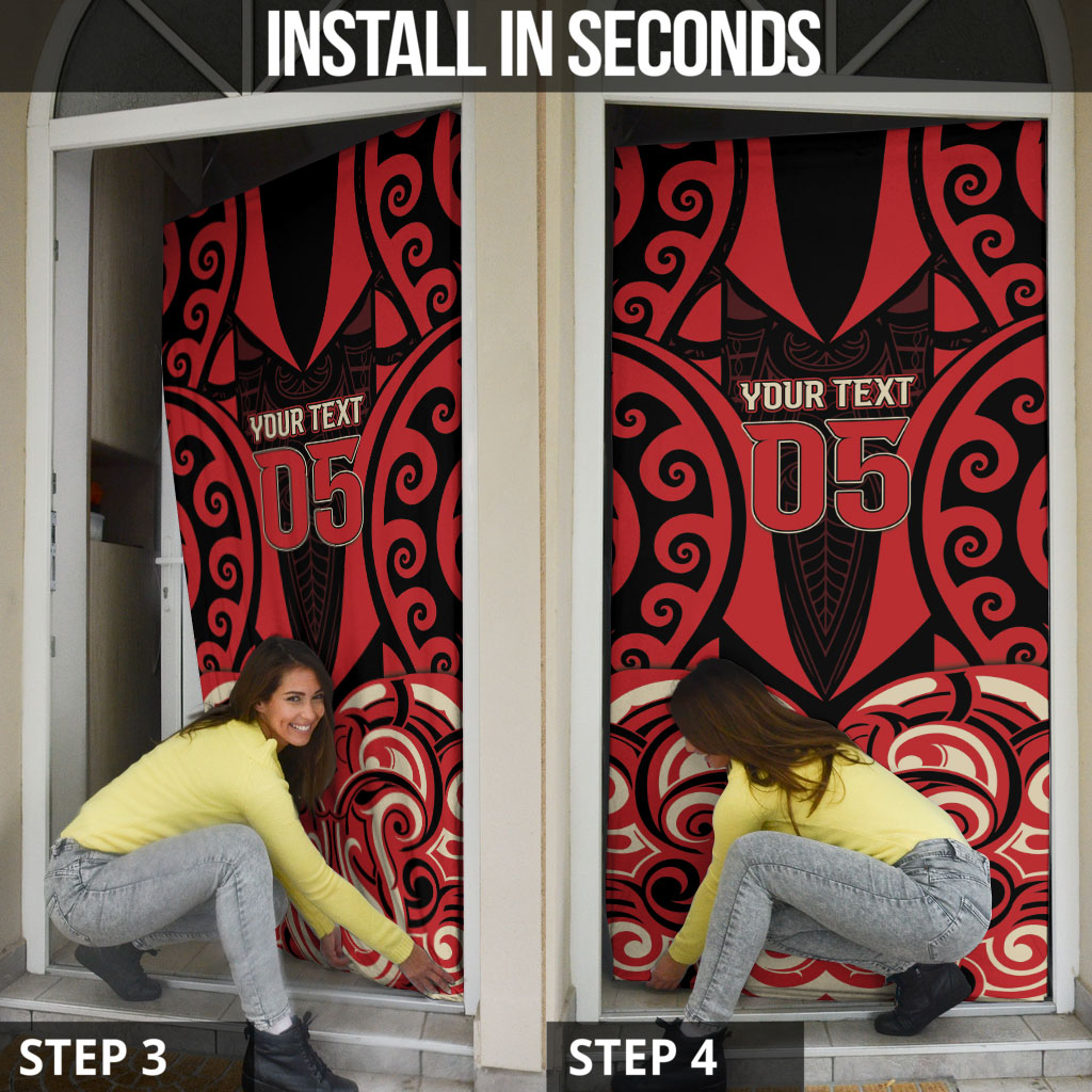 Custom Aotearoa Ngai Te Rangi Door Cover New Zealand Traditional Maori Pattern