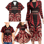 Custom Aotearoa Ngai Te Rangi Family Matching Long Sleeve Bodycon Dress and Hawaiian Shirt New Zealand Traditional Maori Pattern