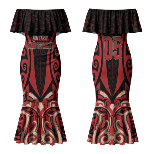 Custom Aotearoa Ngai Te Rangi Family Matching Mermaid Dress and Hawaiian Shirt New Zealand Traditional Maori Pattern