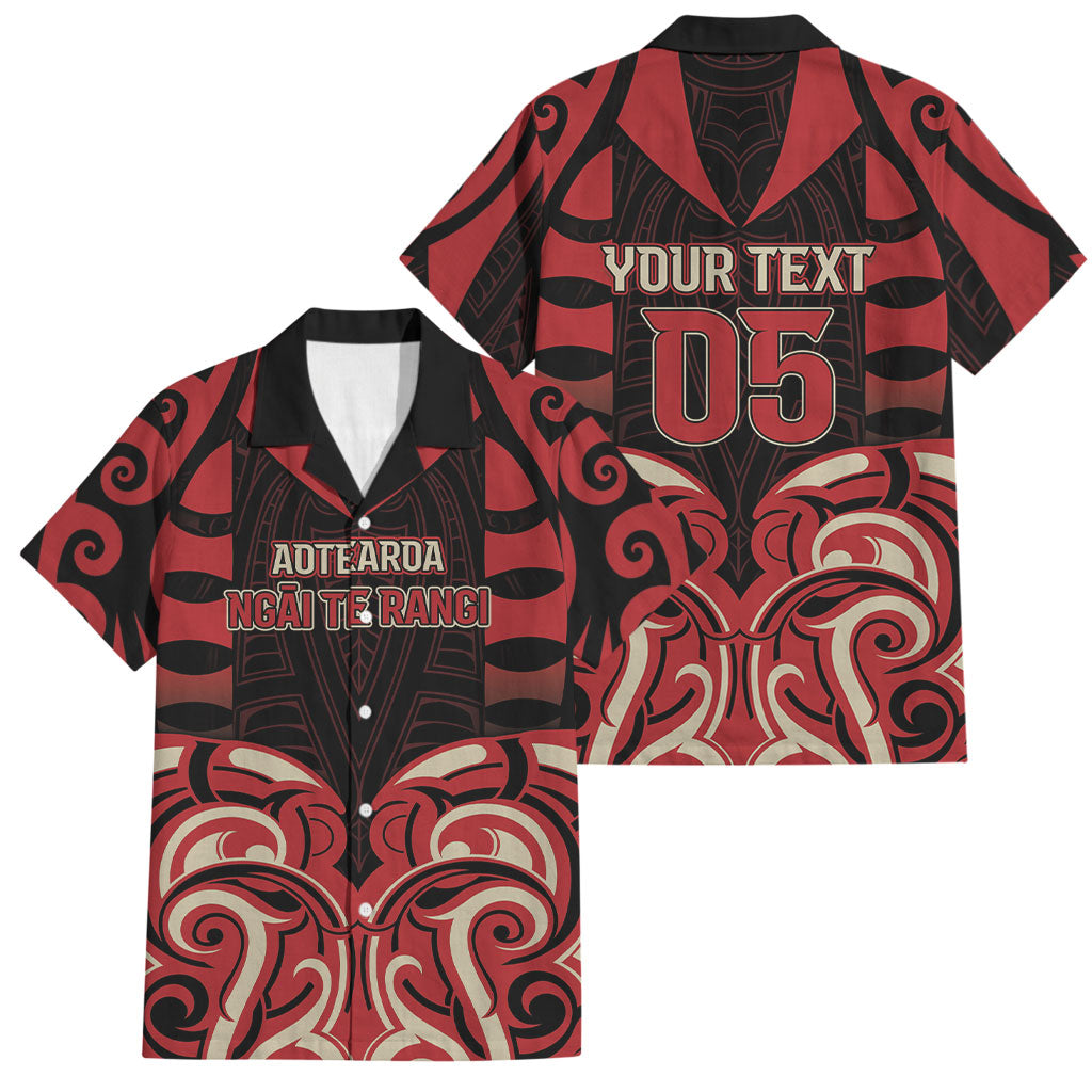 Custom Aotearoa Ngai Te Rangi Family Matching Off The Shoulder Long Sleeve Dress and Hawaiian Shirt New Zealand Traditional Maori Pattern