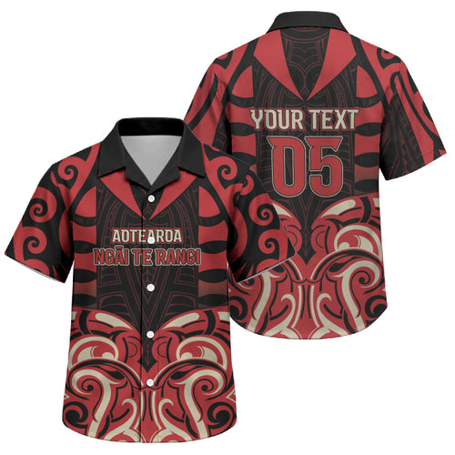 Custom Aotearoa Ngai Te Rangi Family Matching Off The Shoulder Long Sleeve Dress and Hawaiian Shirt New Zealand Traditional Maori Pattern