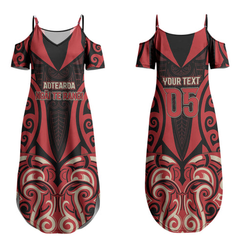 Custom Aotearoa Ngai Te Rangi Family Matching Summer Maxi Dress and Hawaiian Shirt New Zealand Traditional Maori Pattern