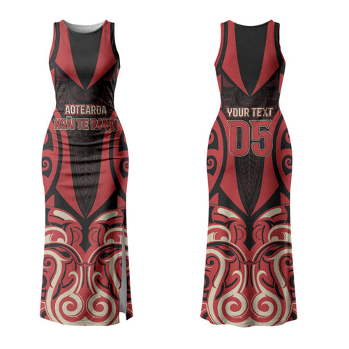 Custom Aotearoa Ngai Te Rangi Family Matching Tank Maxi Dress and Hawaiian Shirt New Zealand Traditional Maori Pattern
