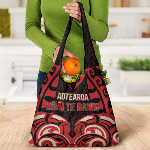 Aotearoa Ngai Te Rangi Grocery Bag New Zealand Traditional Maori Pattern